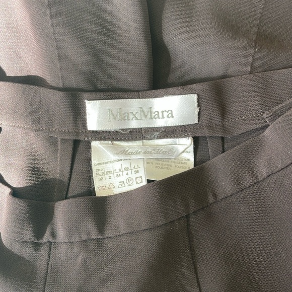MaxMara Brown Wide Leg Trouser Size 2 - Picture 7 of 9